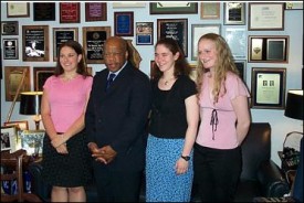 students with congressman john lewis