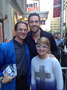 E. J. Bradford and Zachary Levi outside of First Date Broadway
