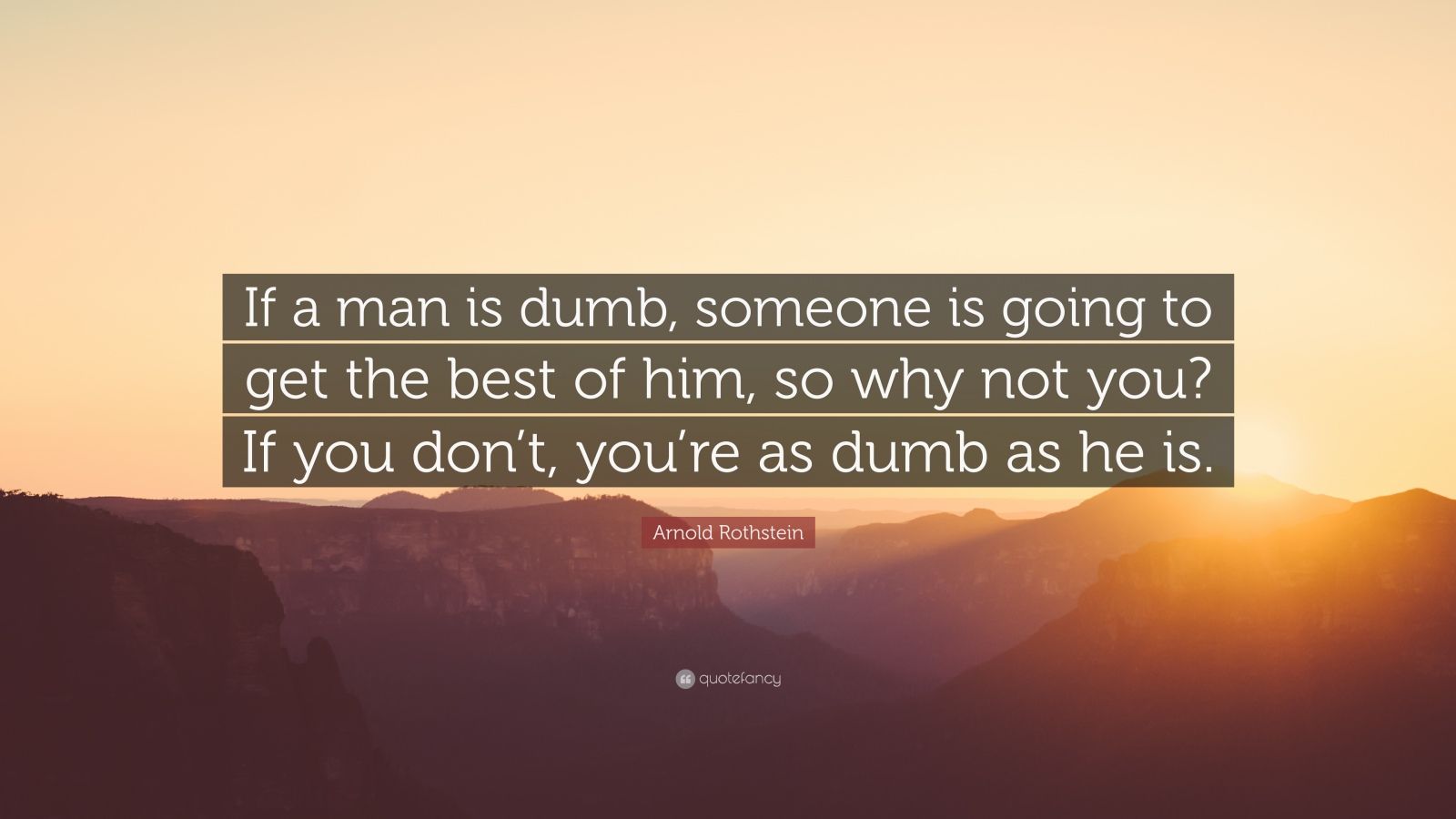Arnold Rothstein Quote