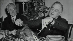 FDR Carves The Turkey AT Thanksgiving