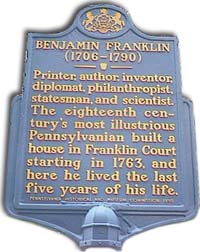  Benjamin Franklin marker
