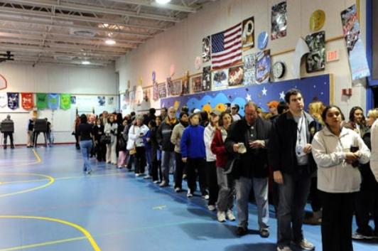 Election Of 2020 - Voters Waiting In Line