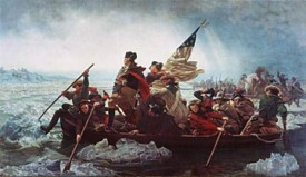 image of george washington crossing the delaware in a boat